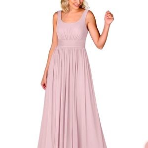 Azazie Farah gown in Vintage Rose